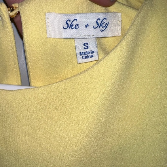 She + Sky Shift Yellow Dress - Picture 6 of 7